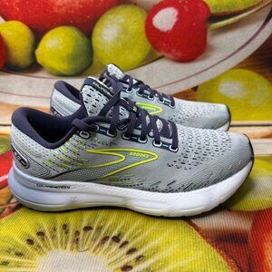 Brooks Glycerin 20 Running Shoes Gray/Yellow Size 9 M Women's Breathable Mesh